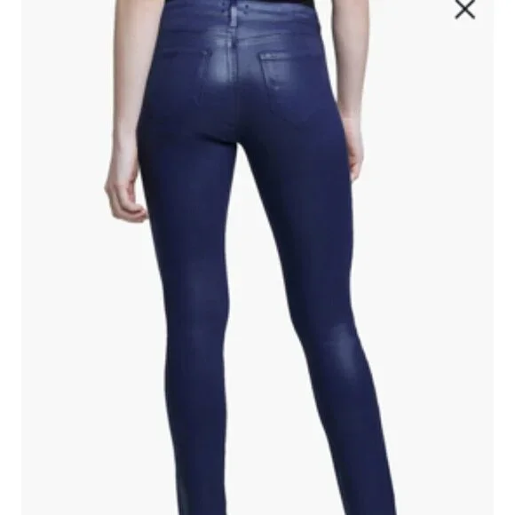 L'AGENCE Jyothi High Waist Split Ankle Skinny Jeans Midnight Blue 24 - Picture 4 of 13